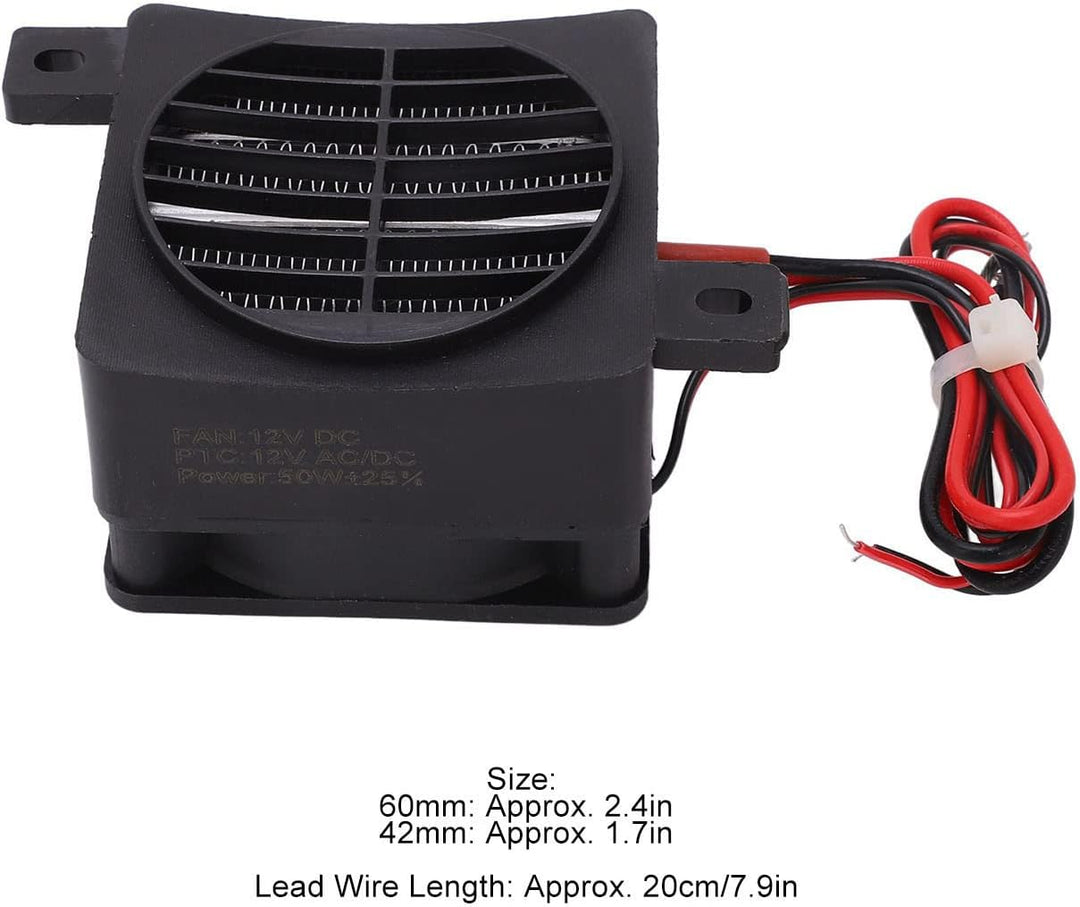 12V-Lufterhitzer, DC12V 50W Konstanttemperaturheizung, Isolierter -PTC-Keramik-Heizlüfter für Kleine