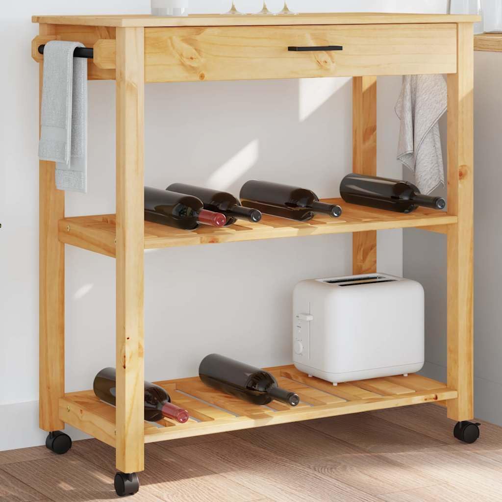 vidaXL Küchenwagen, Servierwagen mit viel Stauraum, Beistellwagen für Küche Wohnzimmer Badezimmer, T