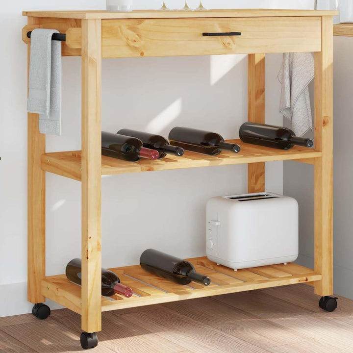 vidaXL Küchenwagen, Servierwagen mit viel Stauraum, Beistellwagen für Küche Wohnzimmer Badezimmer, T