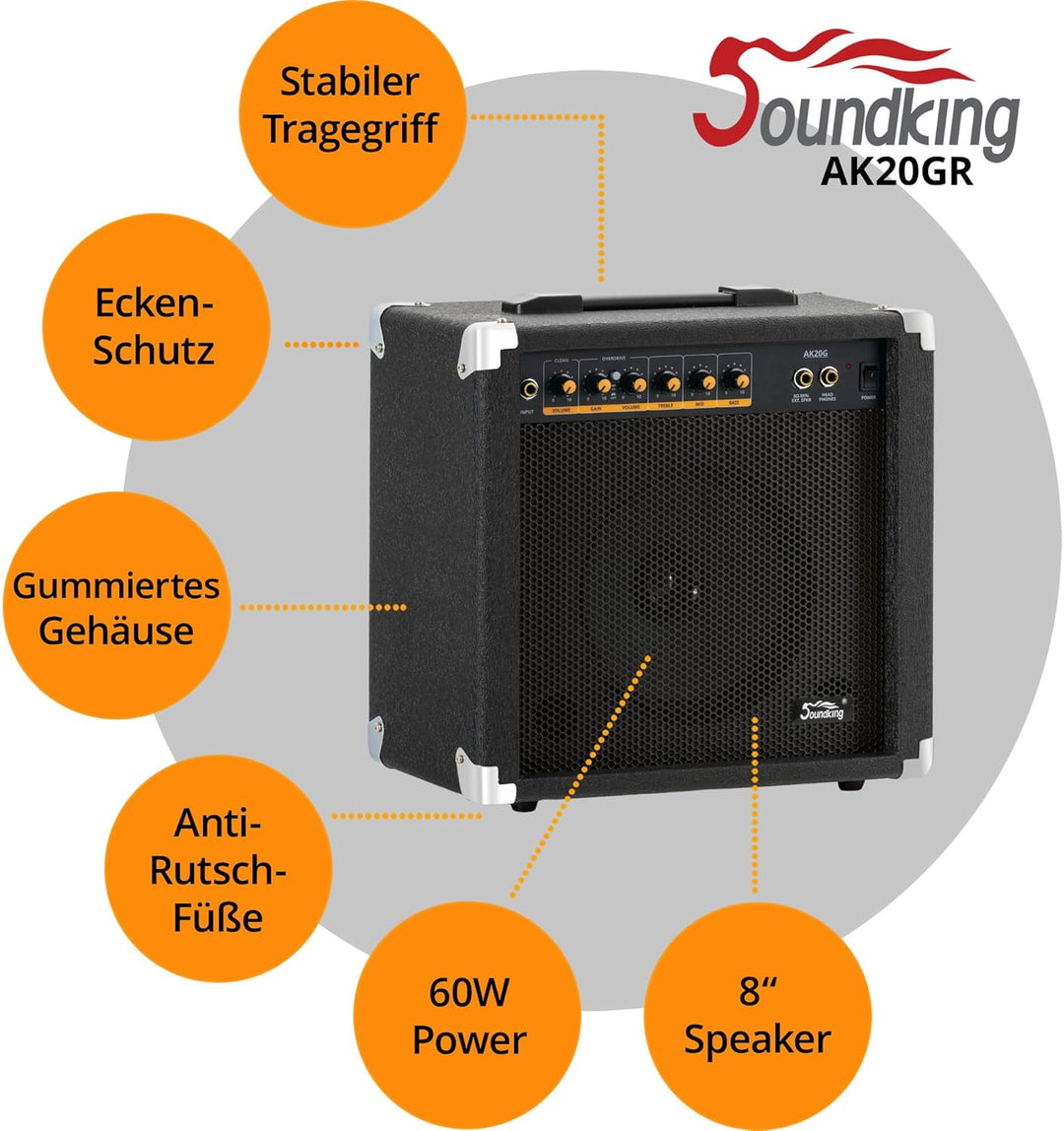 Soundking AK20-G Gitarrenverstärker - 2-Kanal, 60 Watt Single, Single