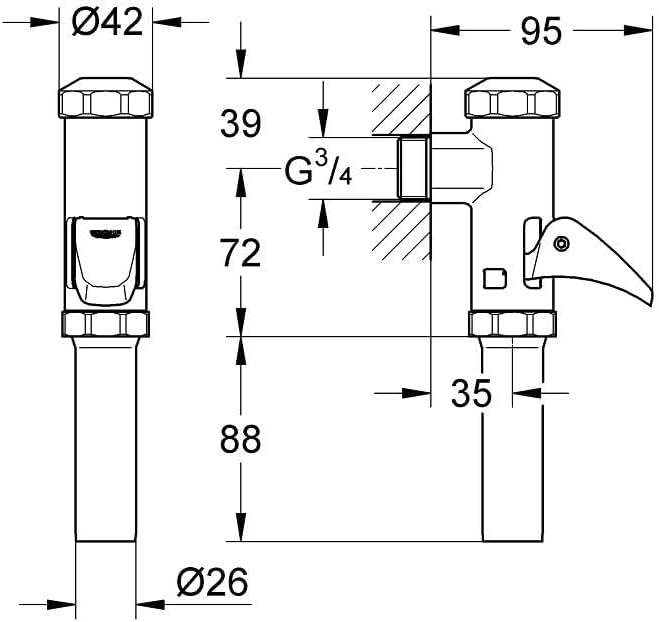 GROHE DAL-Voll-Automatic-Spüler für WC (mit automatischer Spülstromregulierung, 3/4"), chrom, 371410