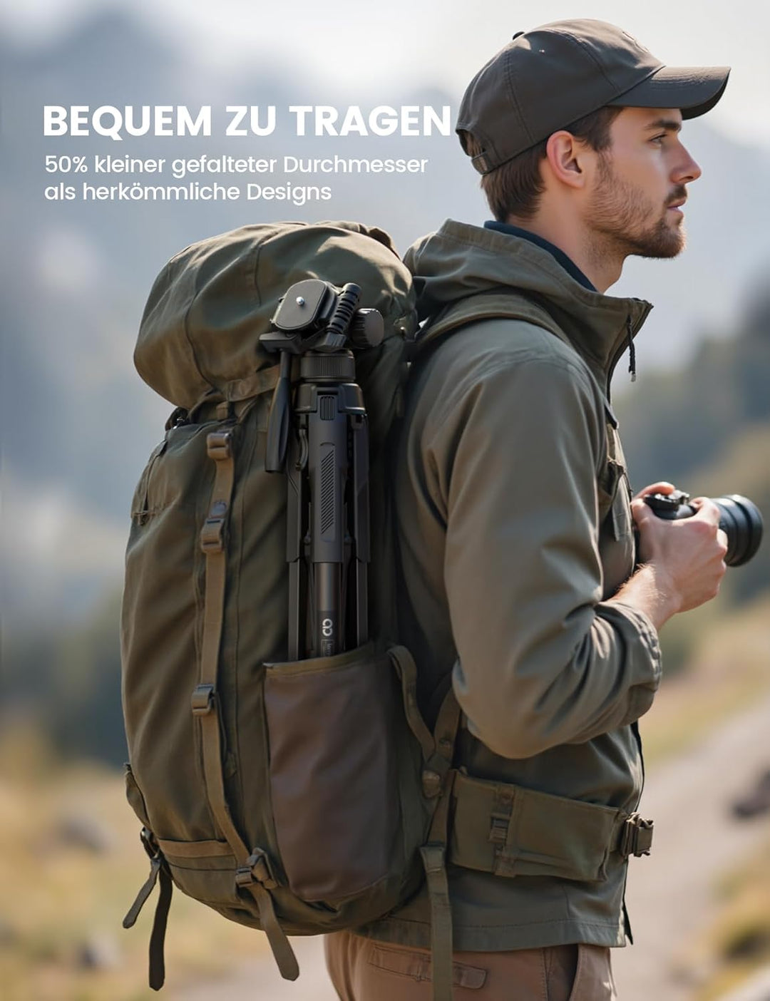 Lamicall Stativ Kamera, Kamerastativ Tripod - [Patentierte Schnellöffnung] Super Stabiles Camera Tri