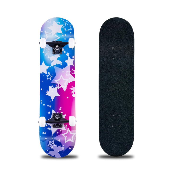 Skateboard, 31 x 8 Zoll komplettes Skateboard,8-lagiges Ahornholz, ABEC-11 Kugellager und 95A Rollen