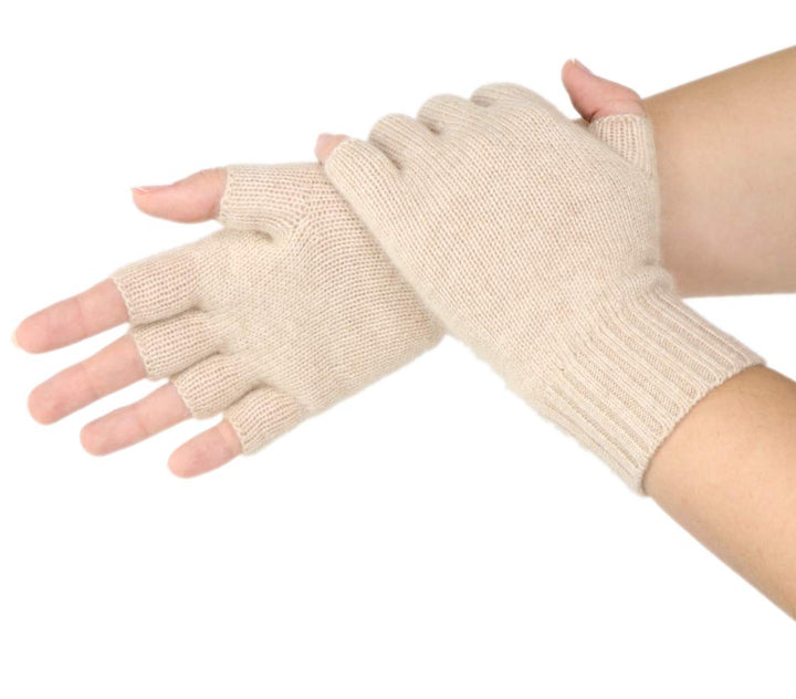 Prettystern Unisex Kaschmir-Wolle Halbfinger kurzfingerhandschuhe Fingerlinge Handschuhe für Herren: