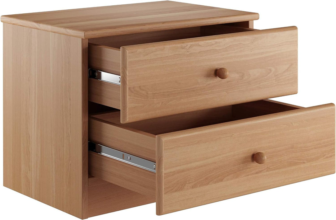 Erst-Holz Niedrige Nachtkonsole Buche Massivholz Nachttisch mit Zwei Schubladen 90.20-K38