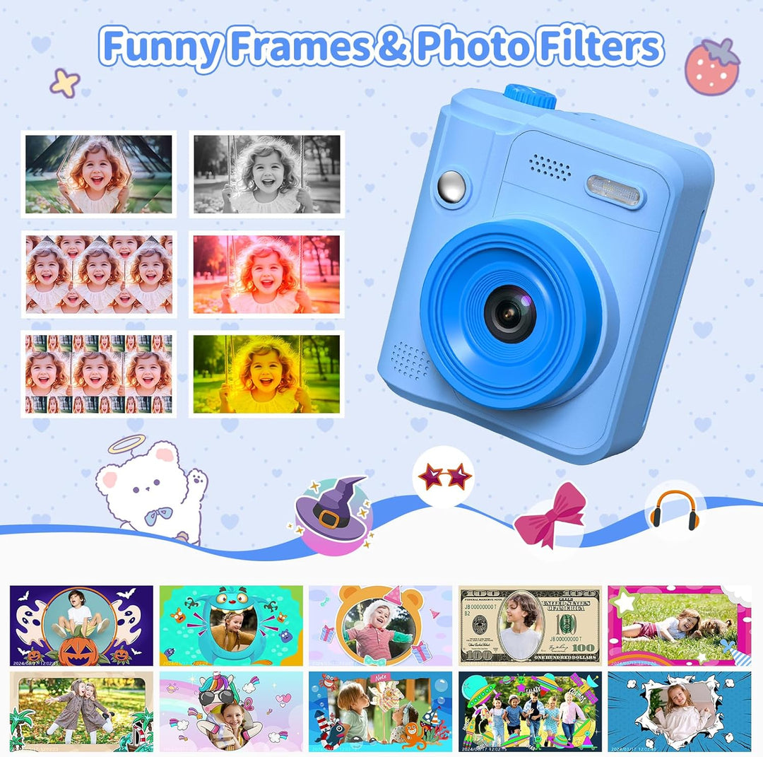 Gofunly Sofortbildkamera Kinder, 1080P HD Kinderkamera Sofortbildkamera mit 32GB Karte & DruckerPapi