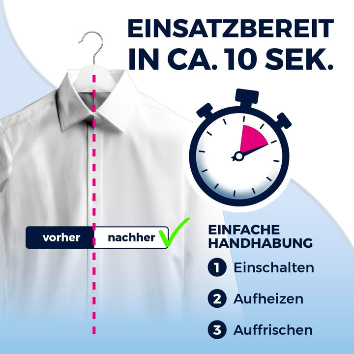 CLEANmaxx 2in1 Dampfbürste 1200 Watt | Dampfglätter faltbar und tragbar | Kompakt Steamer mit einer