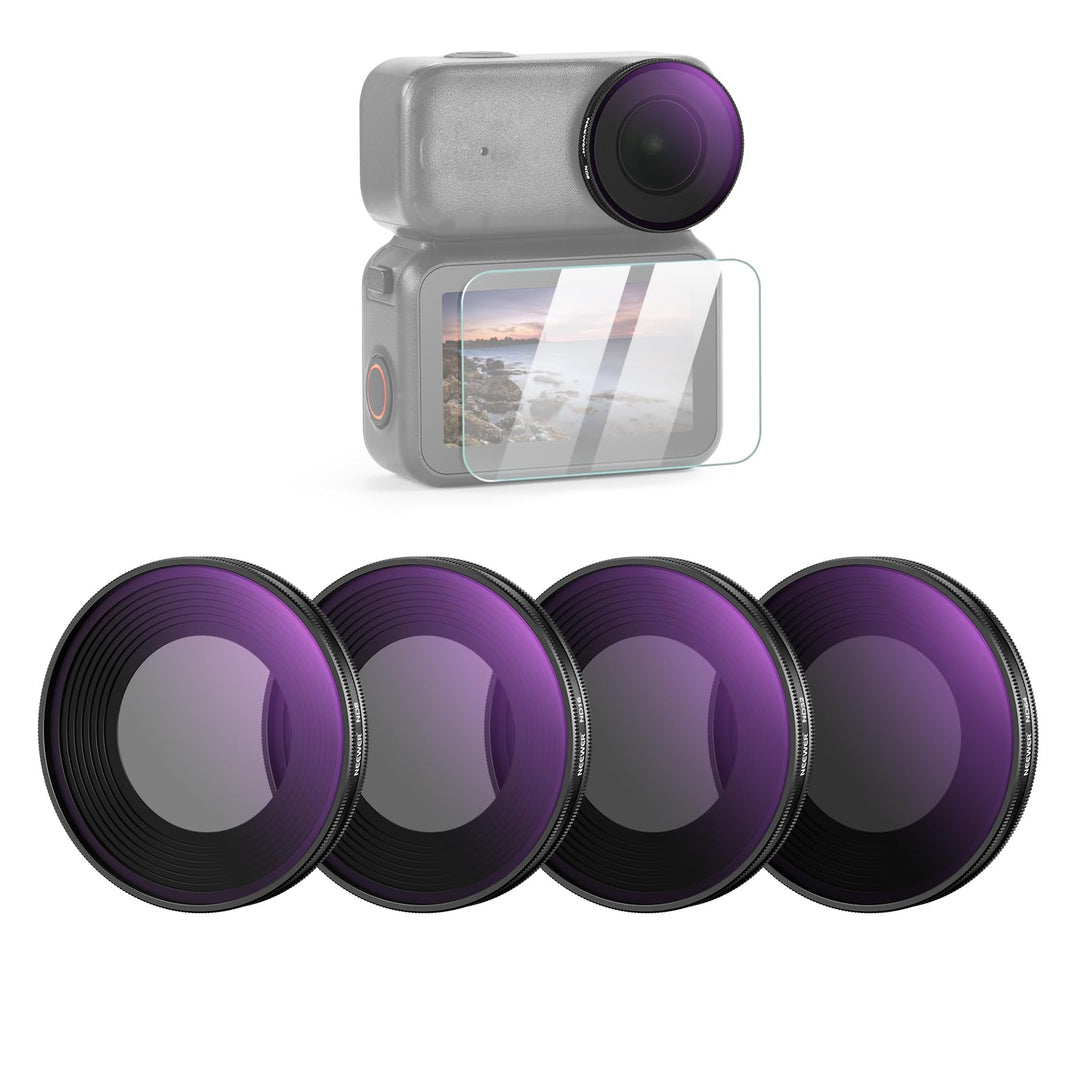 NEEWER ND Filter Set Kompatibel mit DJI Osmo Nano (ND8/16/32/64), 4er Pack, aufschraubbarer Graufilt