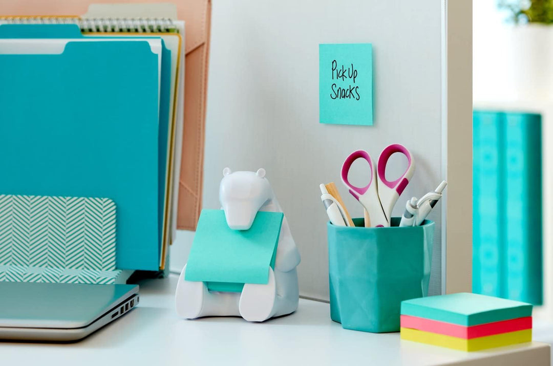 Post-it Dispenser Z-Notes Bear, inkl. 2 Blöcken Super Sticky Z-Notes, 90 Blatt pro Block, 76 mm x 76