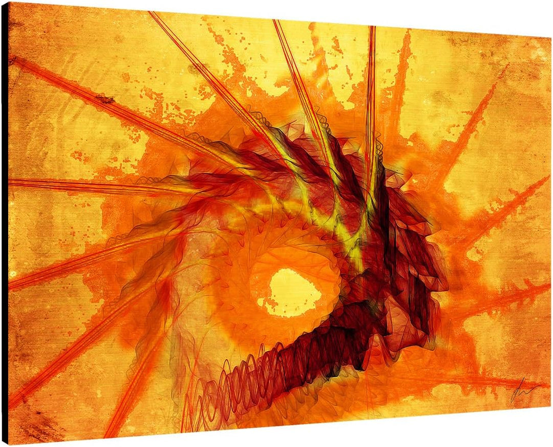 Paul Sinus Art 60x80cm Abstrakt014_Leinwandbild - Sonnenflut - Abstrakte Kunst Kunstdruck auf Leinwa