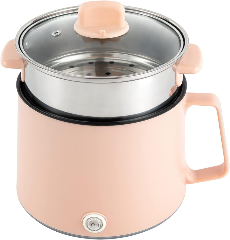 SABUIDDS 1.7L Elektrischer Hot Pot Topf, Multifunktions Elektro Kochtopf mit Warmhaltefunktion Tragb