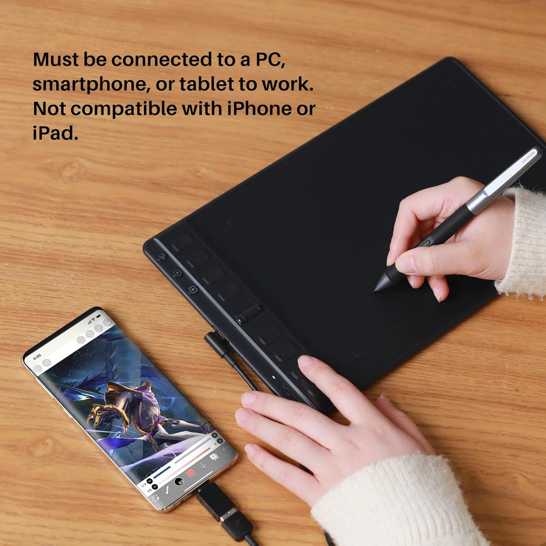 HUION H951P Zeichentablet mit 8 programmierbaren Express-Tasten, Schwarz