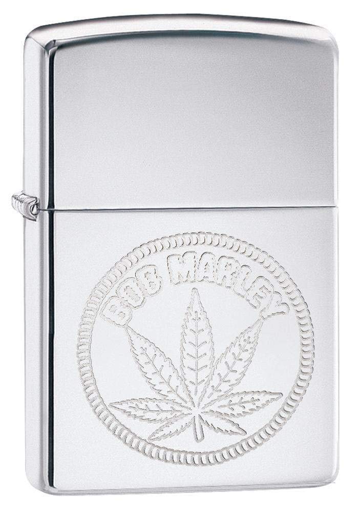 Zippo Unisex BOB Marley, Weed Stamp Winddichtes Feuerzeug, Chrome,