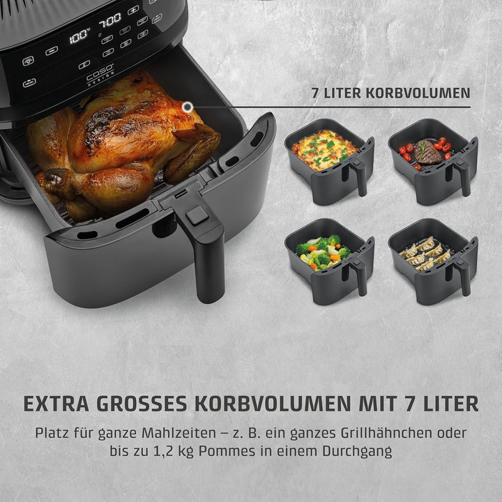 CASO AirFry & Steam 700 - Heissluftfritteuse und Dampfgarer - Testurteil: Sehr Gut, extra grosses Ko