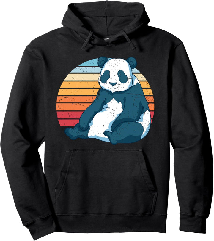 Retro Panda Pullover Hoodie