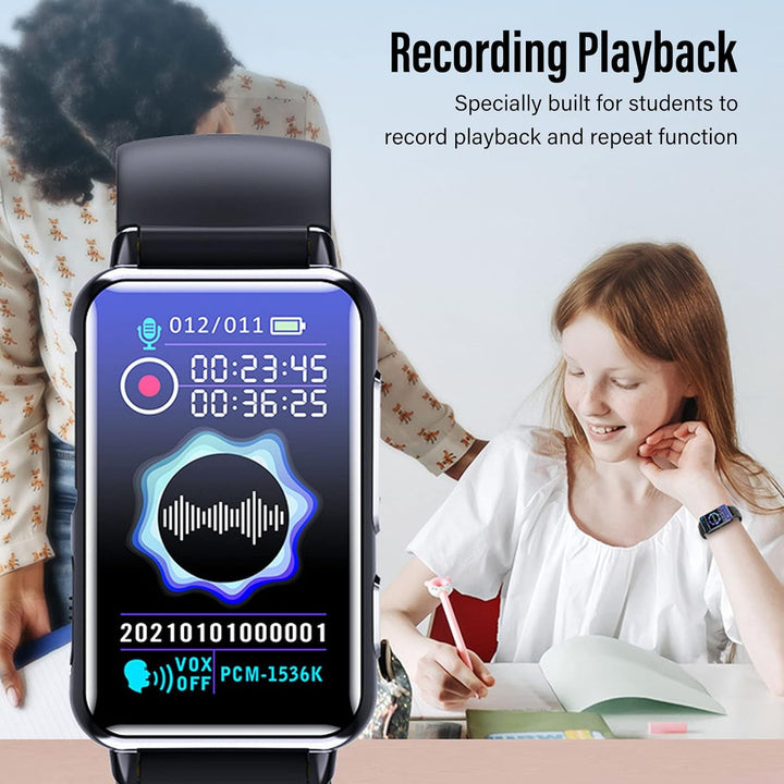 Digitale Voice-Recorder-Uhr, Sprachaktivierter Recorder mit Rauschunterdrückung und Wiedergabe, E-Bo