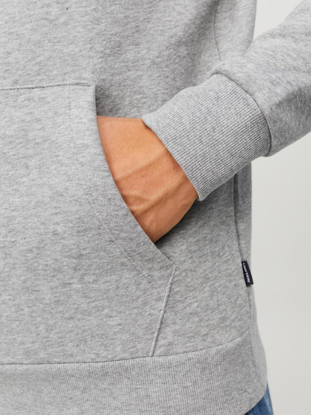 JACK & JONES Male Kapuzenpullover Logo Kapuzenpullover XS Light Grey Melange, XS Light Grey Melange