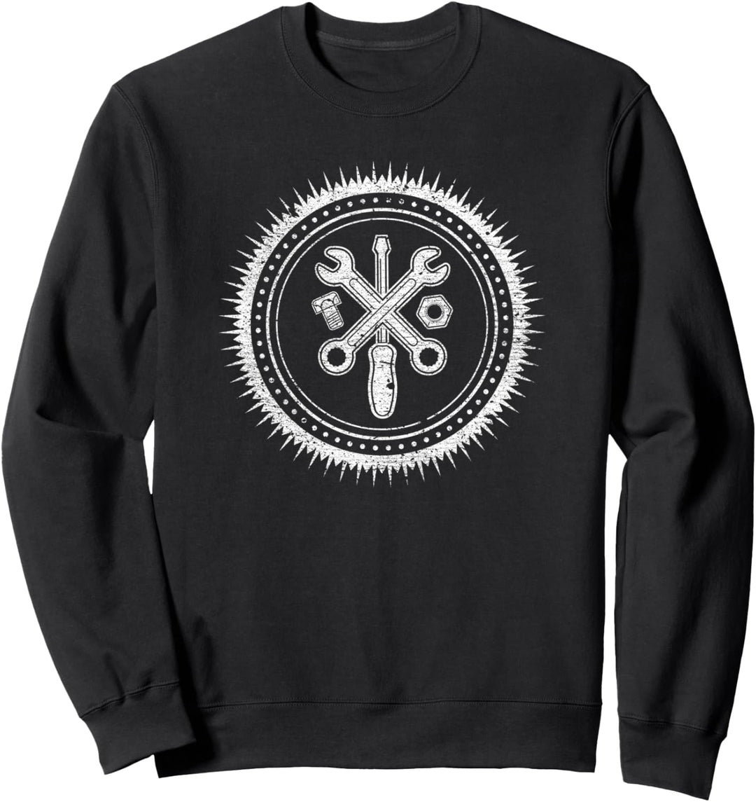 Schraubenschlüssel Logo für Mechaniker und Bastler Sweatshirt