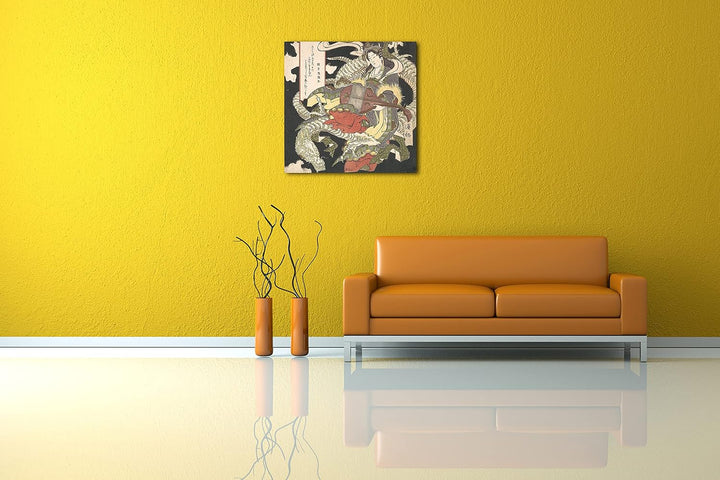 Printed Paintings Leinwand (60x60cm): Aoigaoka Keisei - Benzaiten (Göttin der Musik und des Glücks)