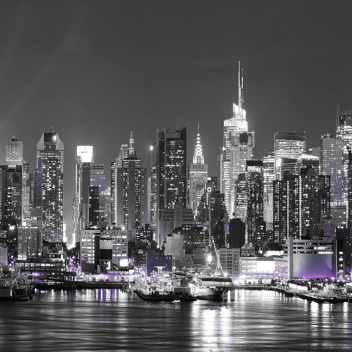 Runa Art Wandbilder New York City 5 Teilig Bild auf Vlies Leinwand Deko Wohnzimmer Büro Skyline Schw