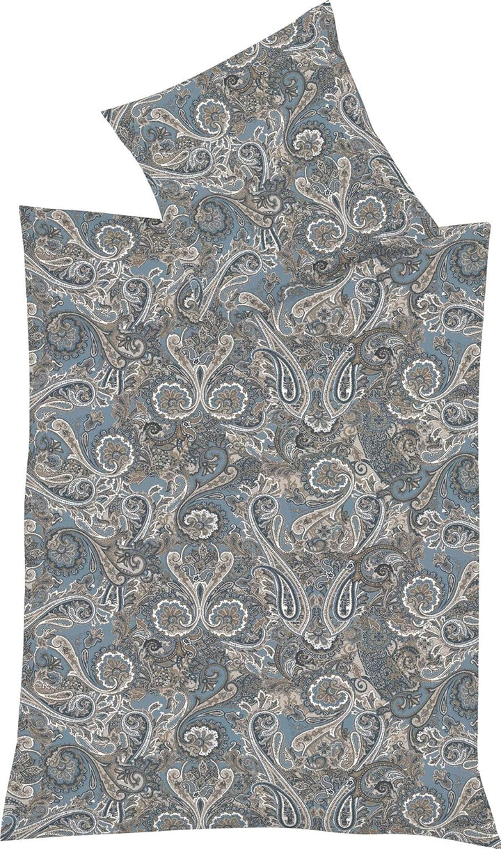 fleuresse Mako-Satin Bettwäsche Modern Classic Heerlen Indigo 1 Bettbezug 135 x 200 cm + 1 Kissenbez