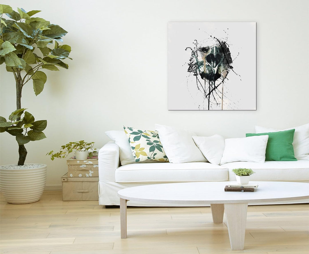 Paul Sinus Art Eagle II 60x60cm Keilrahmenbild Kunstbild Aquarell Art Wandbild auf Leinwand fertig g