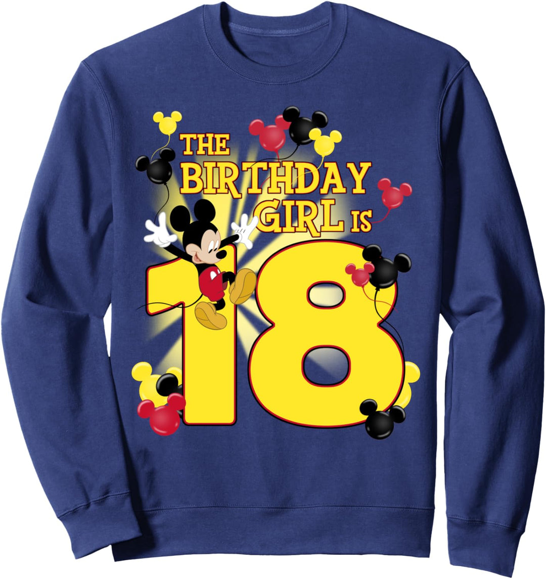 Disney Mickey & Friends 18 Year Old Birthday Girl Sweatshirt