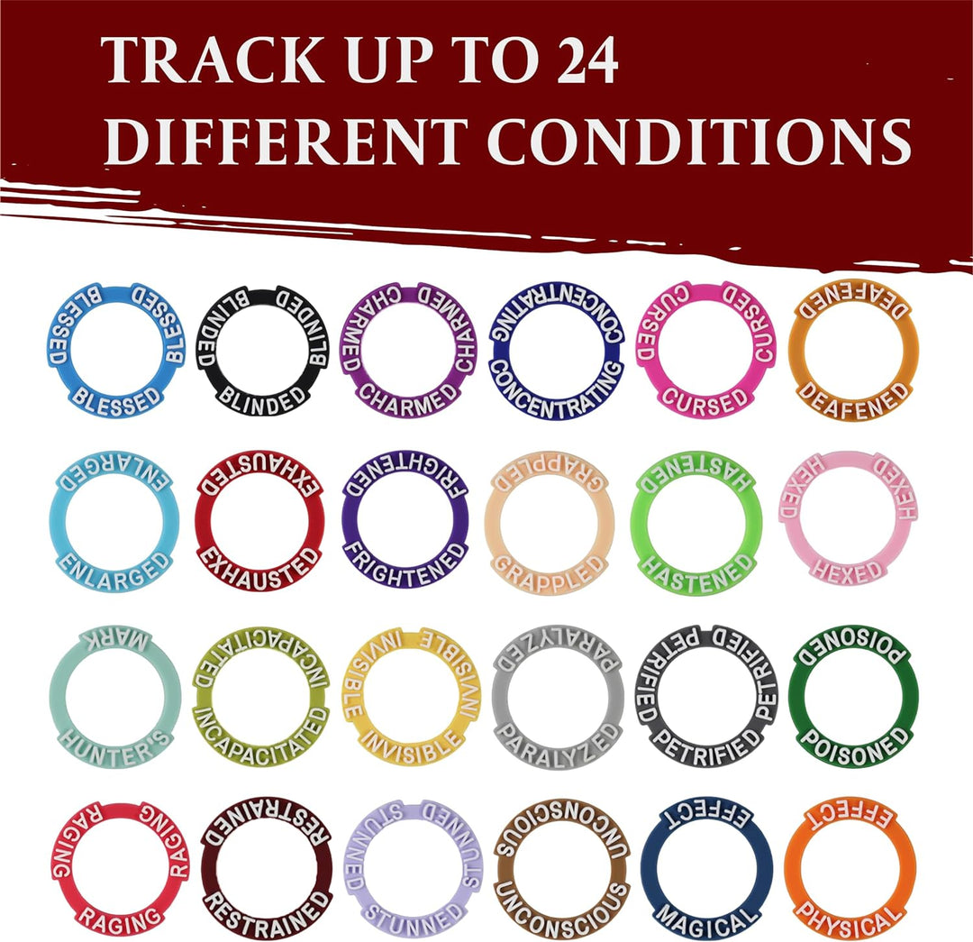 Dungeons and Dragons Figuren Condition Rings - 96 Für 24 Status -und Zaubereffekte. Pen and Paper Ac