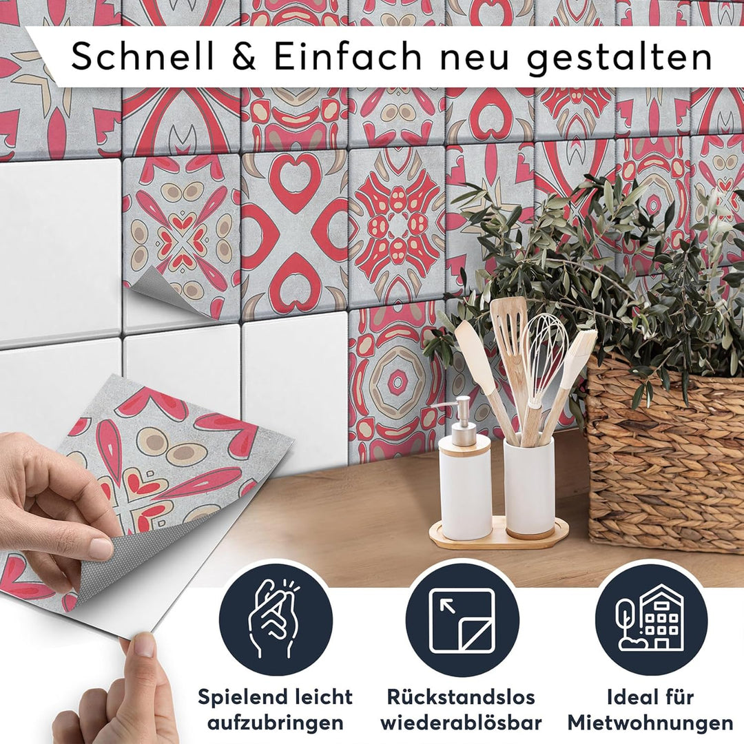 CREATISTO Klebefliesen Stickerfliesen Fliesenfolie - Hochwertige Aufkleber Sticker für Fliesen I Kle