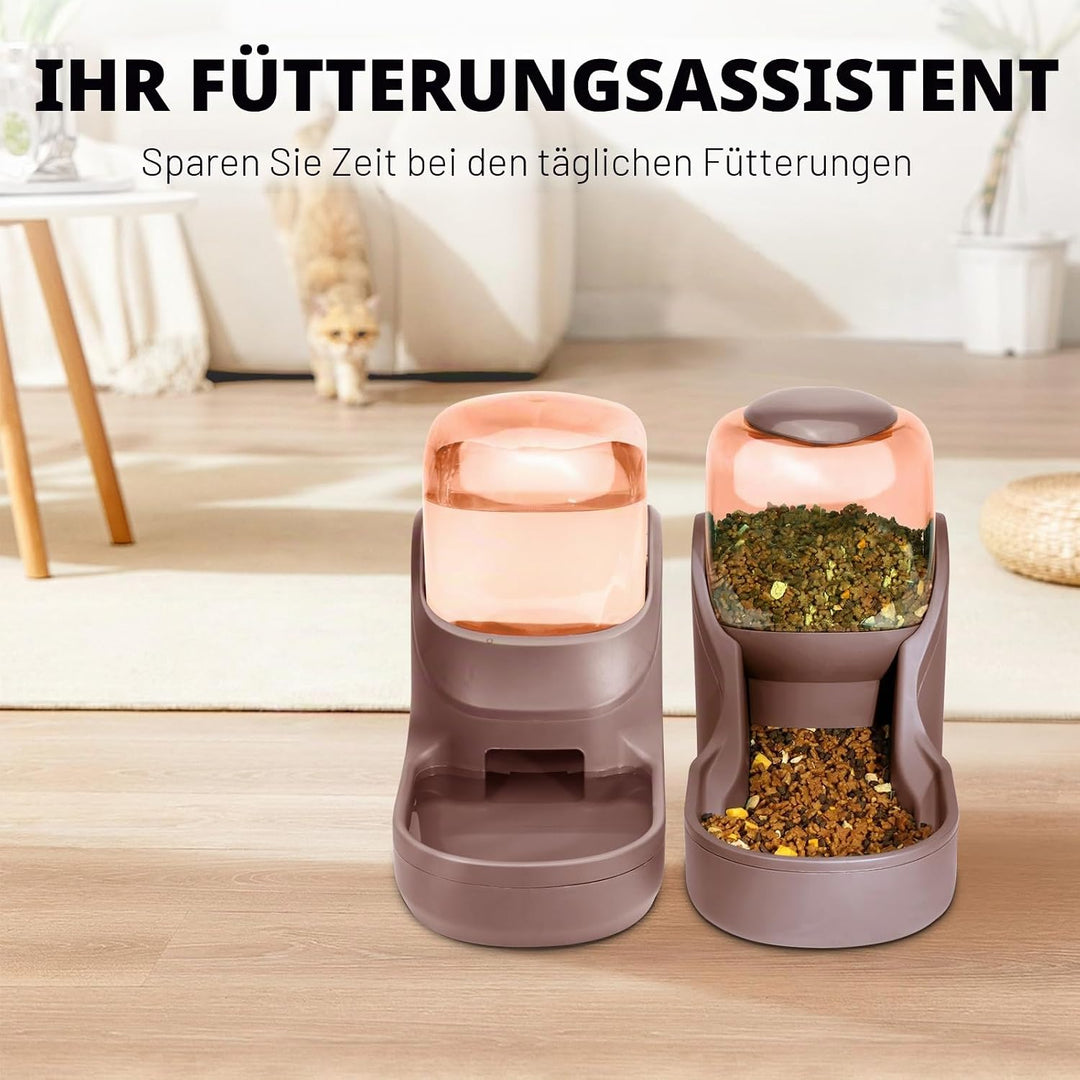 Automatisches Futter- und Wasserspender für Hunde, Katzen, Futterspender und Wasserspender, 3,8 l, 2