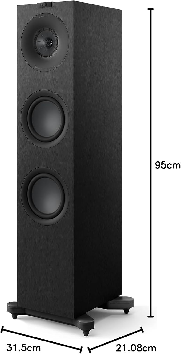 KEF Q7 Meta passiver HiFi-Standlautsprecher, Satin Black | Musik | TV & Heimkino | Gaming | 3-Wege-B