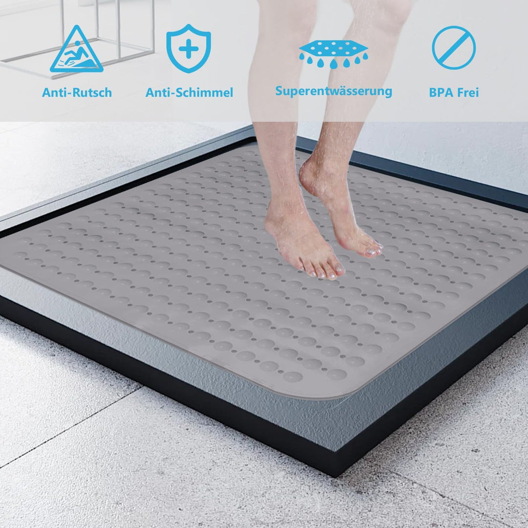 Lurowo Duschmatte rutschfest 80x80cm Duscheinlage, Antirutschmatte mit Saugnäpfe für Dusche oder Bad
