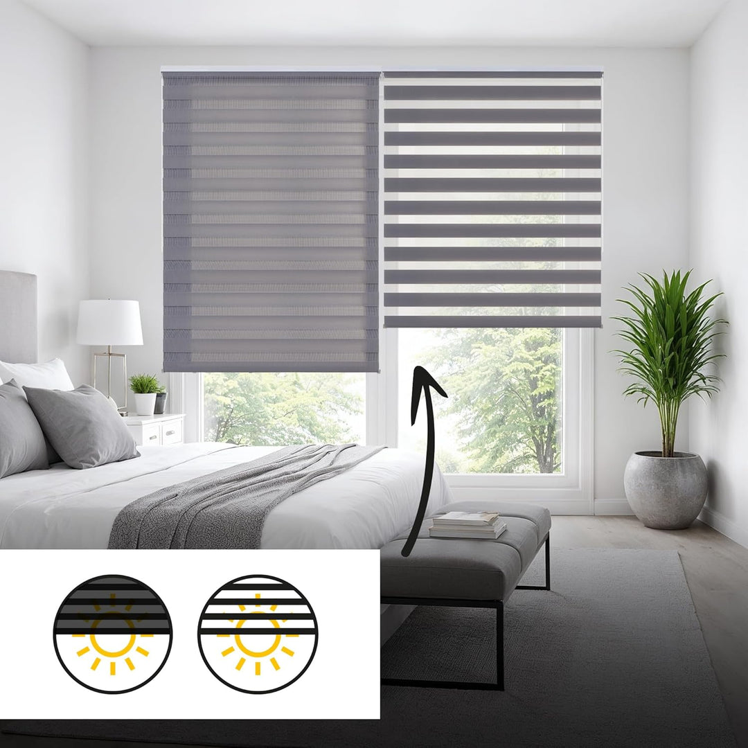 STORESDECO Doppelrollo, Duo Rollo für Fenster und Türen, Zebra Rollo Lichtdurchlässig und verdunkeln