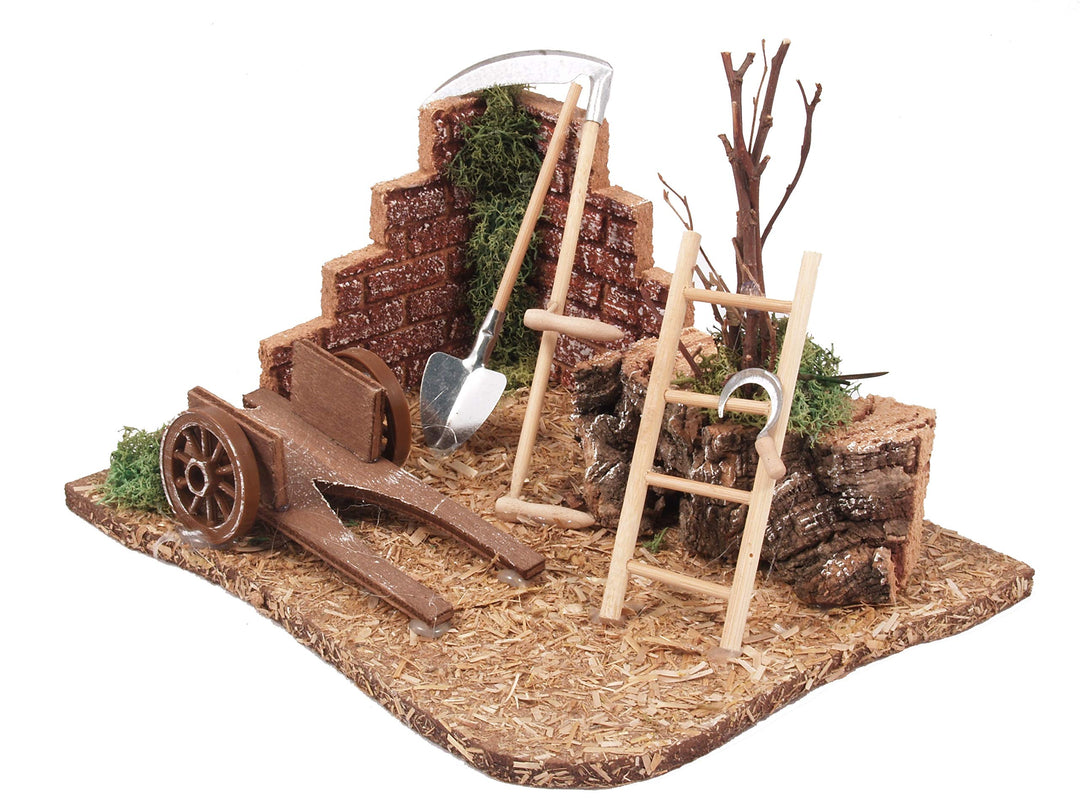 BERTONI Miniatur Bauern Ecke, Holz, Mehrfarbig, 19 x 15 x 13 cm