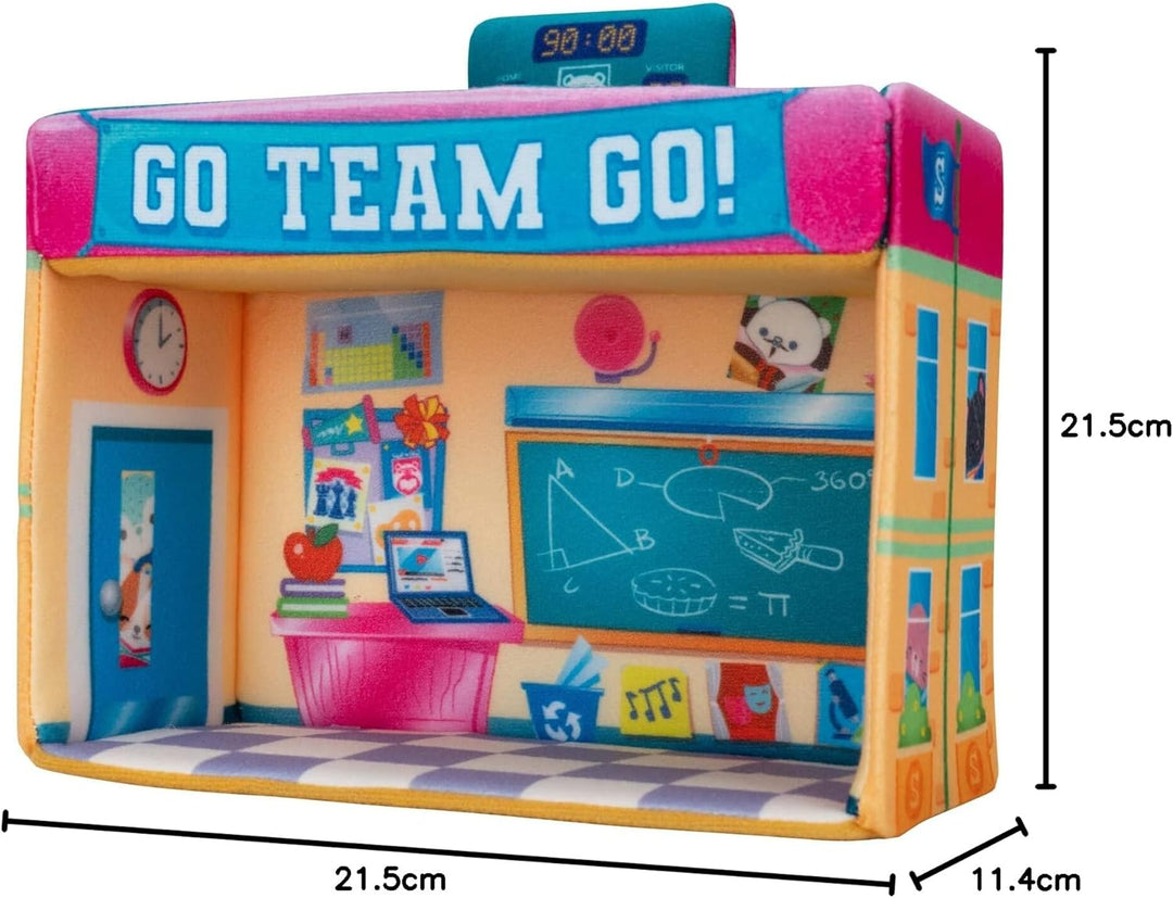 Squishville SQM0325 Schule, superweiches Spielset mit 5cm Mini-Squishmallows Plüschfigur und Zubehör