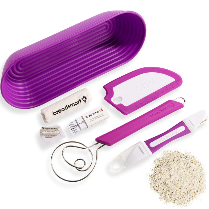 Breadsmart Artisan Bread Making Kit - 5 PC-Backzubehör-Satz - Lame, Schaber, Schneebesen, Baumwollei