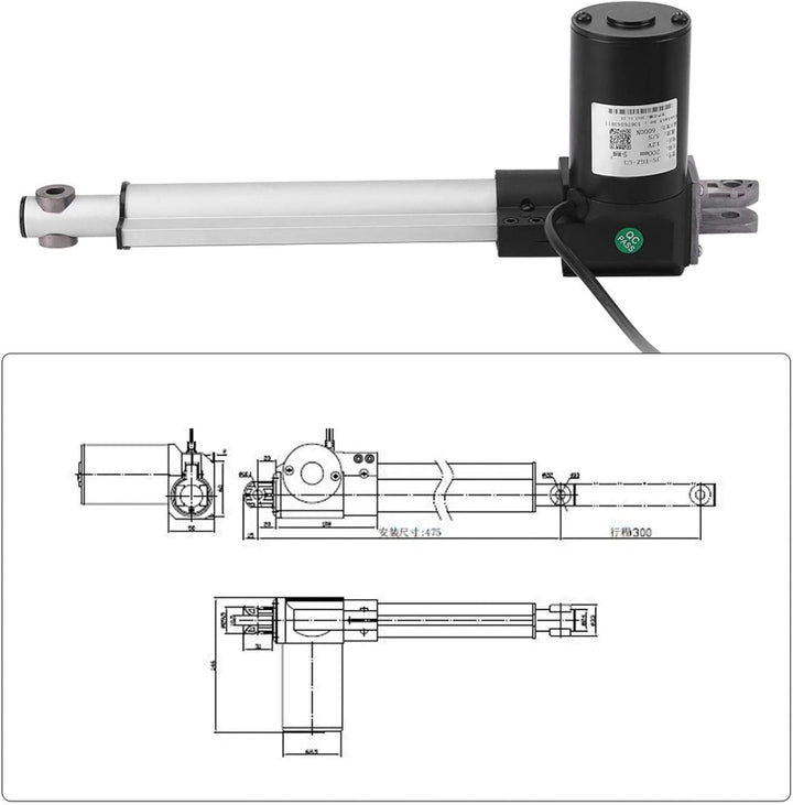Elektrischer Linearantrieb, DC 12V Halterung Schwerer 6000N Maximaler Hubhub Elektromotor für Autoau
