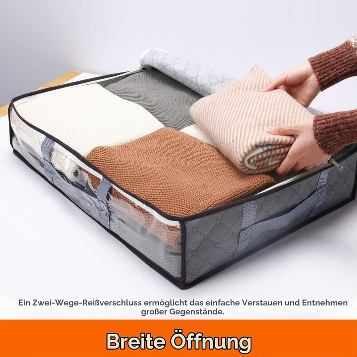 Vieshful 4 Pack Unterbettkommoden 40 L Faltbarer Kleiderbeutel Grosse Kapazität Aufbewahrungsbehälte