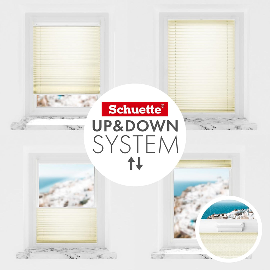 Schuette® Plissee mit Bohren zum Anschrauben ● Premium Kollektion: Vanilla Ice Cream (Creme) ● 40x10