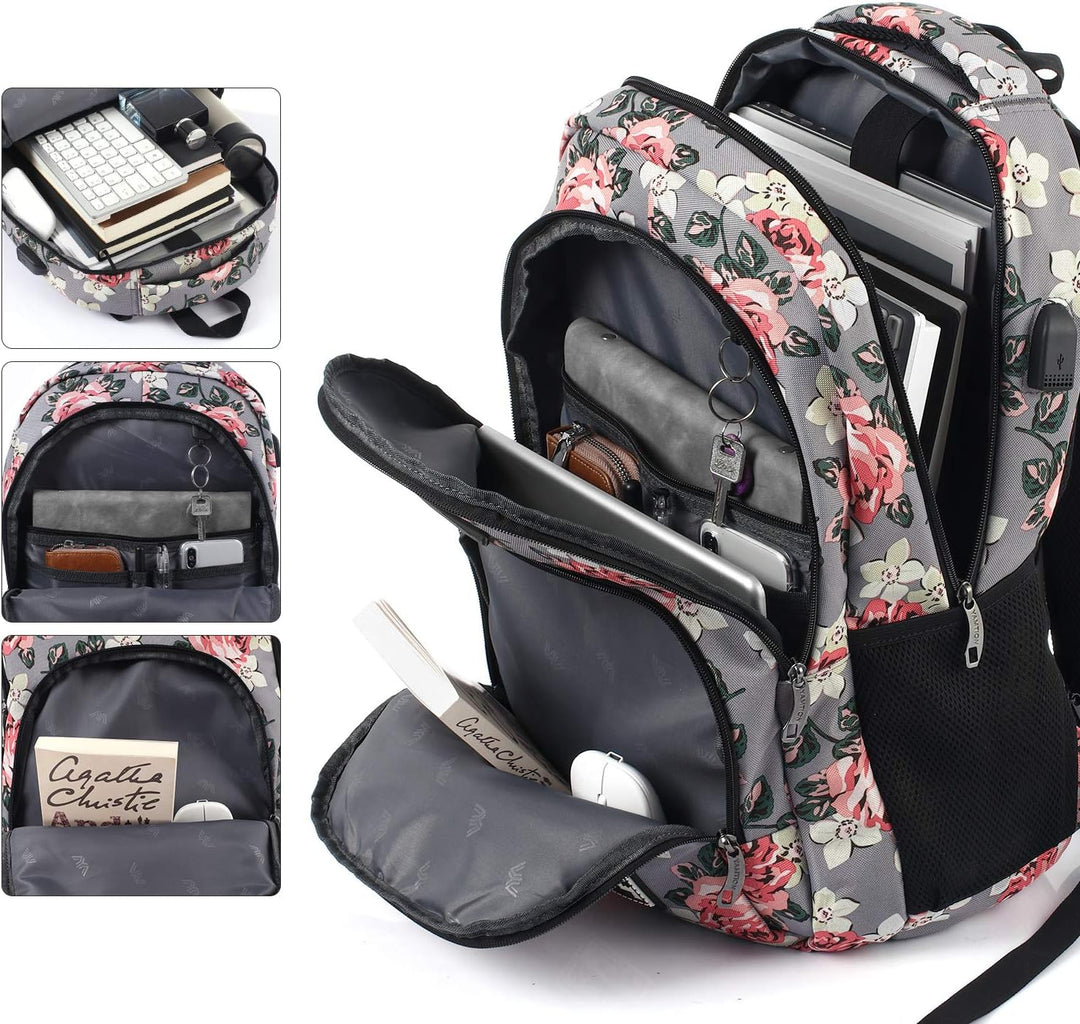 YAMTION Schulranzen Mädchen,Tagesrucksack Frauen Schultasche Damen Rucksack mit Laptopfach für Schul