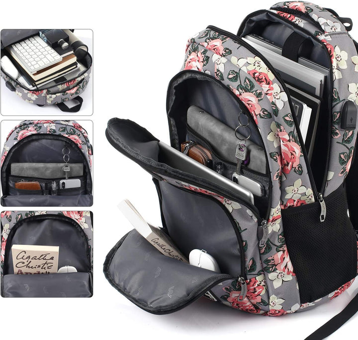 YAMTION Schulranzen Mädchen,Tagesrucksack Frauen Schultasche Damen Rucksack mit Laptopfach für Schul