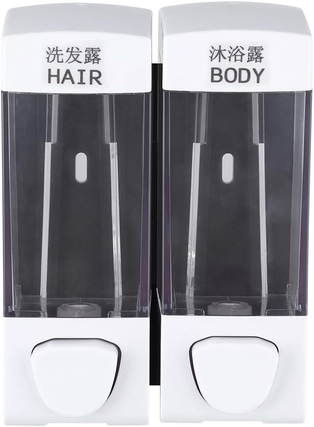 Fdit 2 Kammer Seife und Dusche Dispenser2 X 350 ml Bad Wand montiert Seife Shampoo Desinfektionsmitt