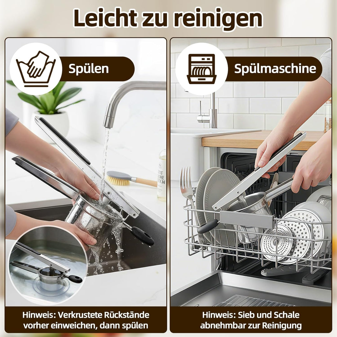 Kartoffelpresse Edelstahl, Spätzlepresse mit 4 Austauschbaren Spätzlesieb in Verschiedene Porengröss