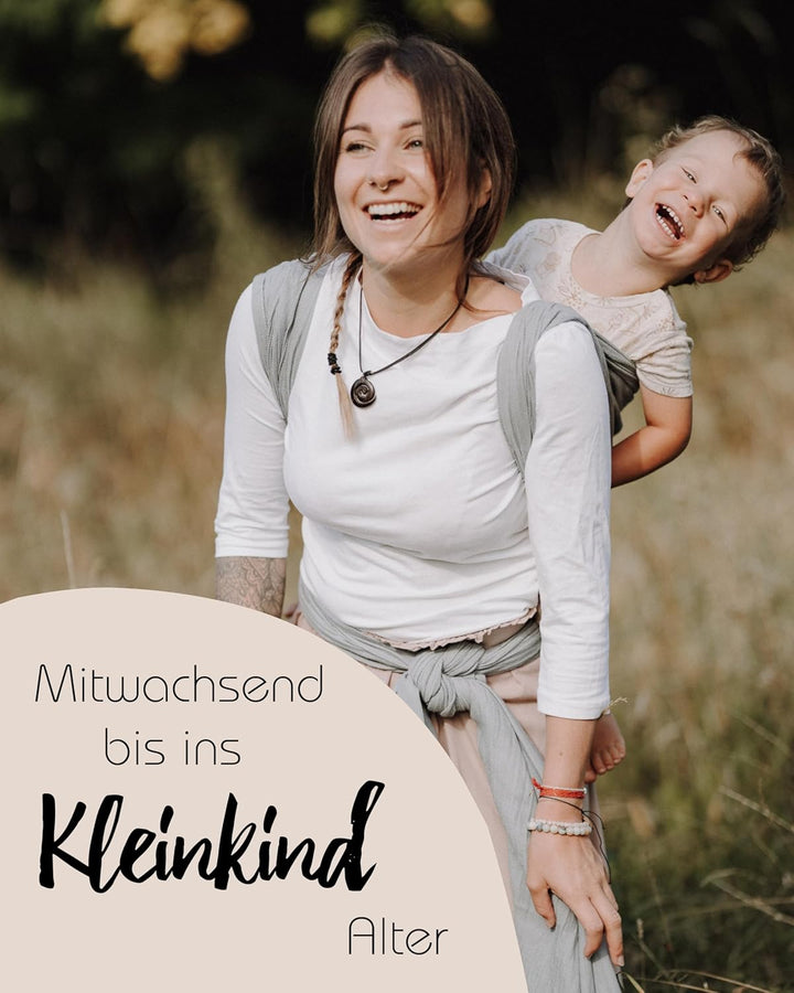 Hoppediz Baby-Tragetuch ab Geburt, Neugeboren bis Kleinkind, 100% kbA-Baumwolle (Bio), Grenada creme