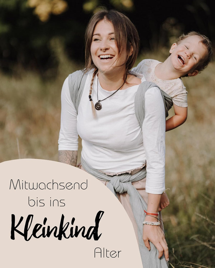 Hoppediz Gewebtes Babytragetuch ab Geburt, Kigali 4,60 m | Ergonomisches Tragetuch für Neugeborene u
