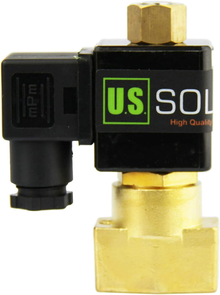 U.S. Solid 1/8" G 12V DC Messing Magnetventil Direktgesteuert für Wasser Luft Gas Öl NO Stromlos off