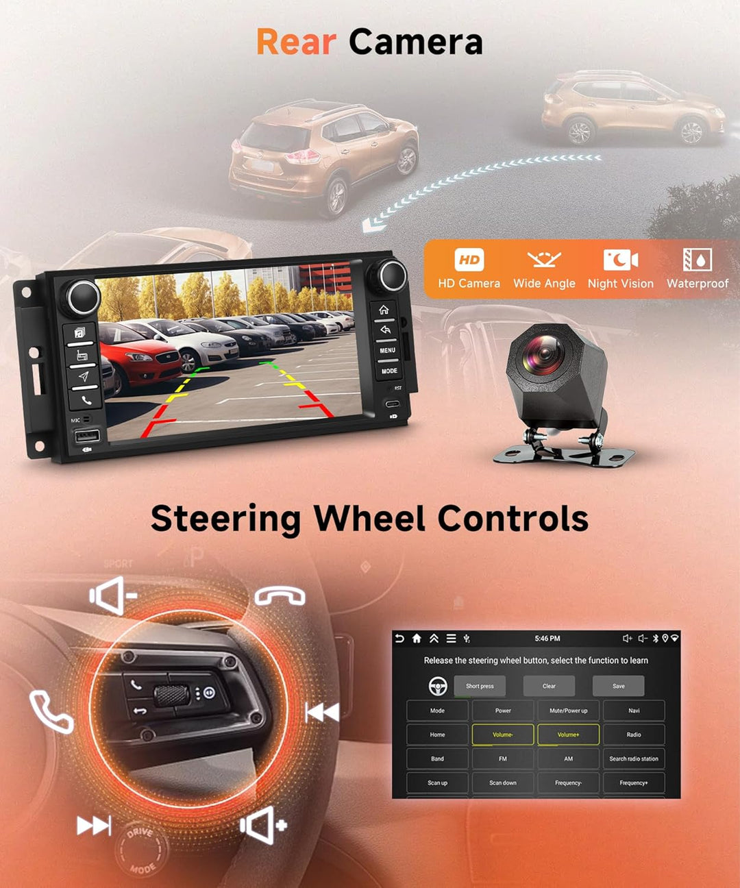 4G+128G Android Autoradio für Jeep Wrangler Compass Grand Cherokee/Dodge Caliber Avenger/Chevrolet W