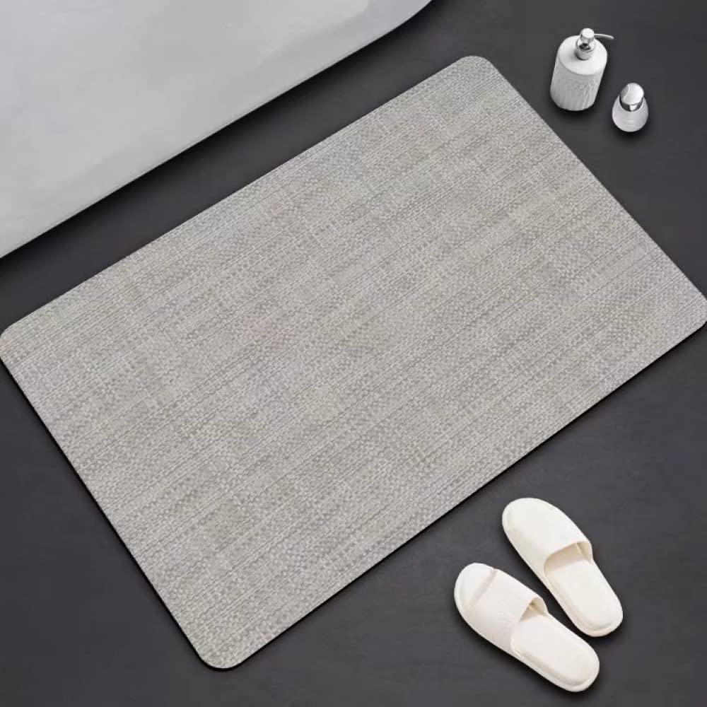Tobil Badematte rutschfest saugfähig Badvorleger Badezimmerteppich Grau-016 40x60-50x80 (50x80cm), 5