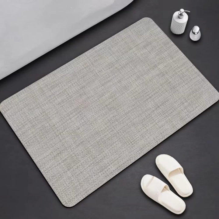 Tobil Badematte rutschfest saugfähig Badvorleger Badezimmerteppich Grau-016 40x60-50x80 (50x80cm), 5