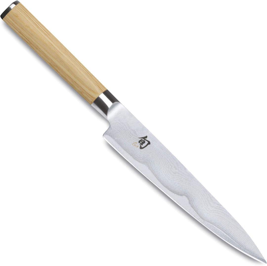 KAI Shun Classic White Allweckmesser 15cm DM-0701W mit Klingenschutz und Schutzhandschuh, 2) Allzwec
